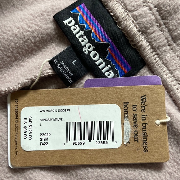 PATAGONIA WOMEN’S MICRO D FLEECE JOGGERS IN STINGRAY MAUVE SZ XL - Picture 9 of 11